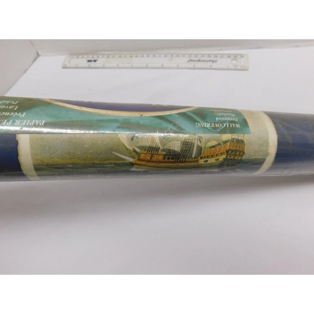 Vintage Norwall Wallpaper Boat Nautical 55.7 Sq Ft